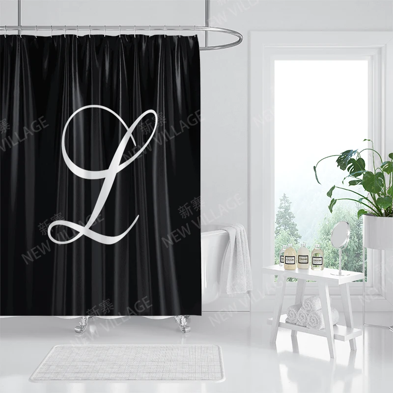 Waterproof fabric shower curtains Bathroom curtain accessories Bath curtain for shower 180x200cm 240*200 letter boho decoration