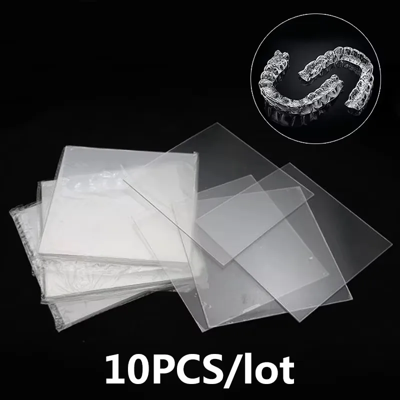 Dispositif de fixation d'attelle orthodontique dentaire, feuille de formage sous vide, diaphragme buccal en plastique souple et dur, feuille de Film souple, 10 pièces