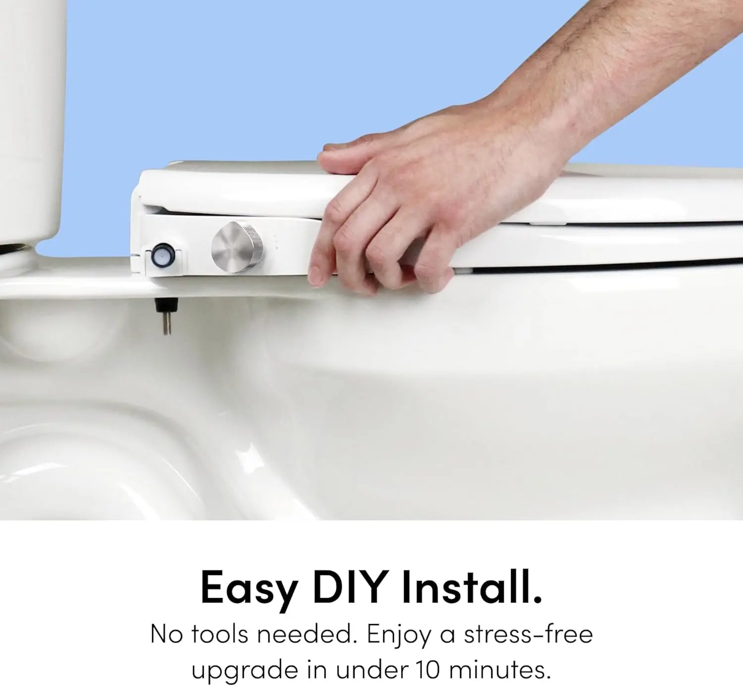 非電動ビデ便座、洗練された丸型デザイン、簡単洗浄のためのクイックリリース、デュオフロー洗浄、ソフトクローズ蓋