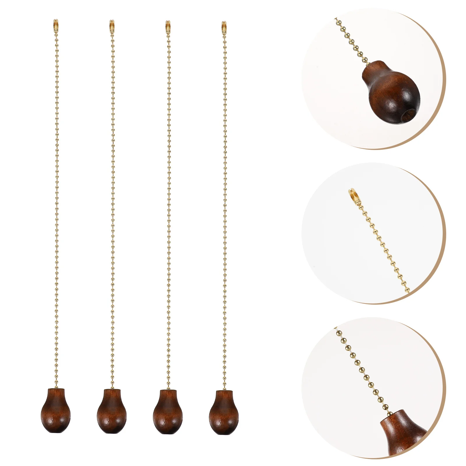 4 Buah Rantai Tarik Lampu Bentuk Labu Kayu Bahan Premium DIY Dekorasi Jendela Pintu Lampu Plafon Rantai Tarik