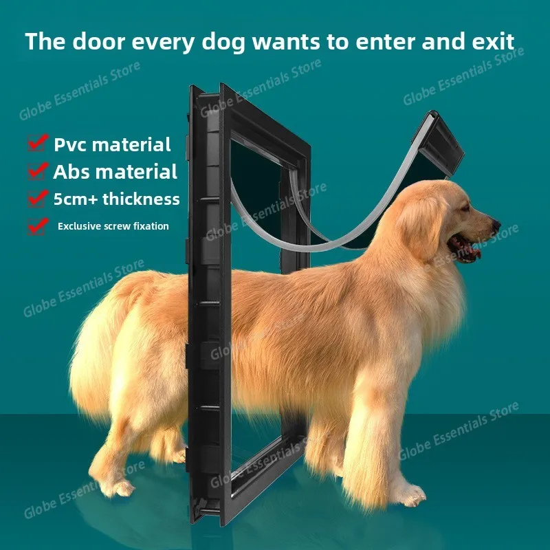 PVC Large Pet Door Magnet Automatic Closing Door Bothway Security Accessory for Big Dog Gate Dog Fences With Baffle Pet Supplies