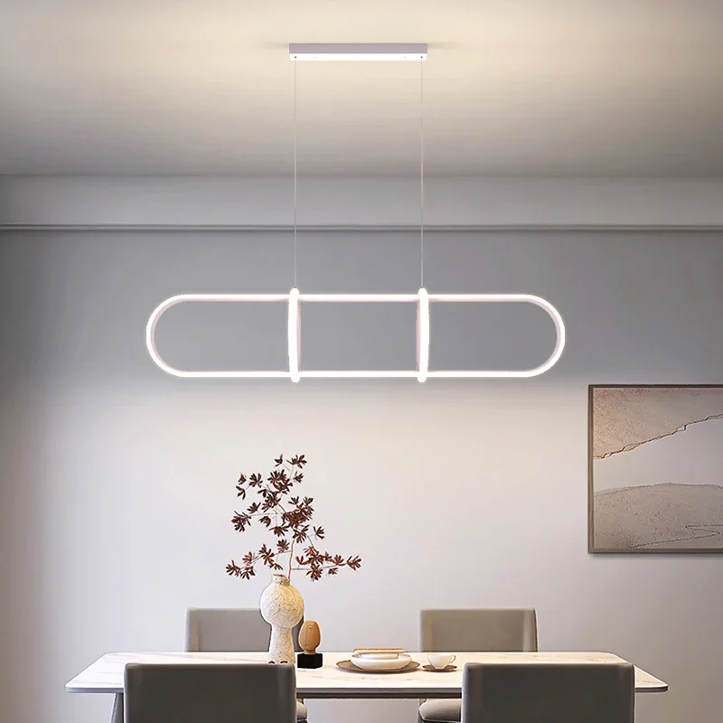 Luzes LED pingente minimalista com controle remoto, iluminação preta, candelabro, lusters, cozinha, bar, mesa, jantar, novo, 2022