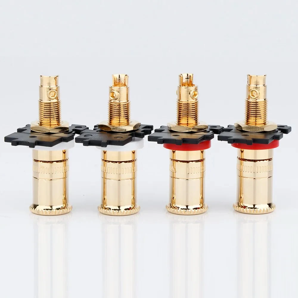 Preffair BP1126 High Quality Gold Plated Binding Post for HiFi Audio Power Speaker Amplifier Socket Panel Chassis Mount