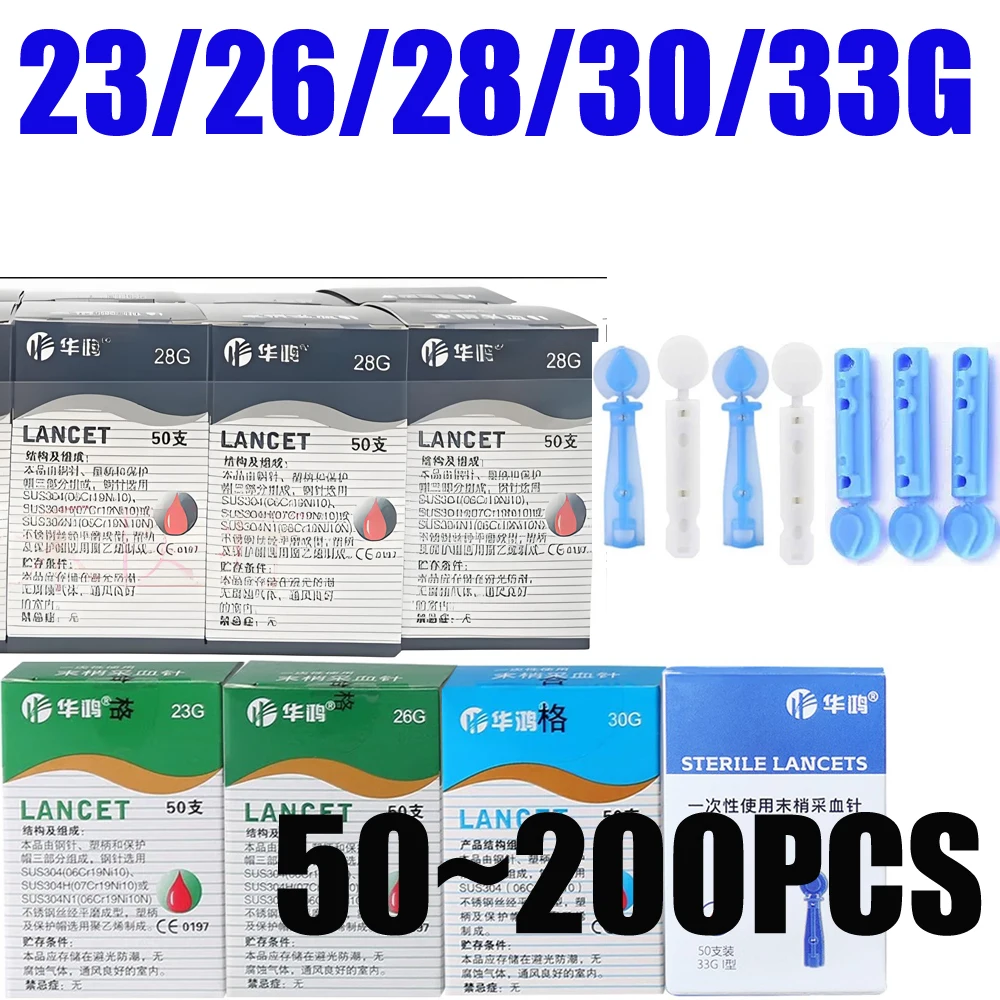 

Набор стерильных ланцетов для 23 г, 26 г, 28 г, 30 г, 33 г, ручка для измерения уровня глюкозы, одноразовые иглы, измерительные аксессуары для медицинского диабета