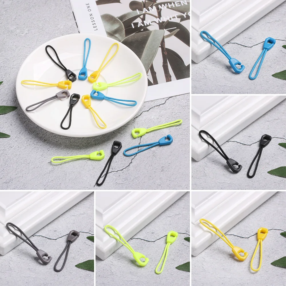 5/10/15/20pcs High quality Outdoor Suitcase Tent Backpack Cord Rope Pullers Ends Lock Zips Zipper Pull Zip Puller Replacement