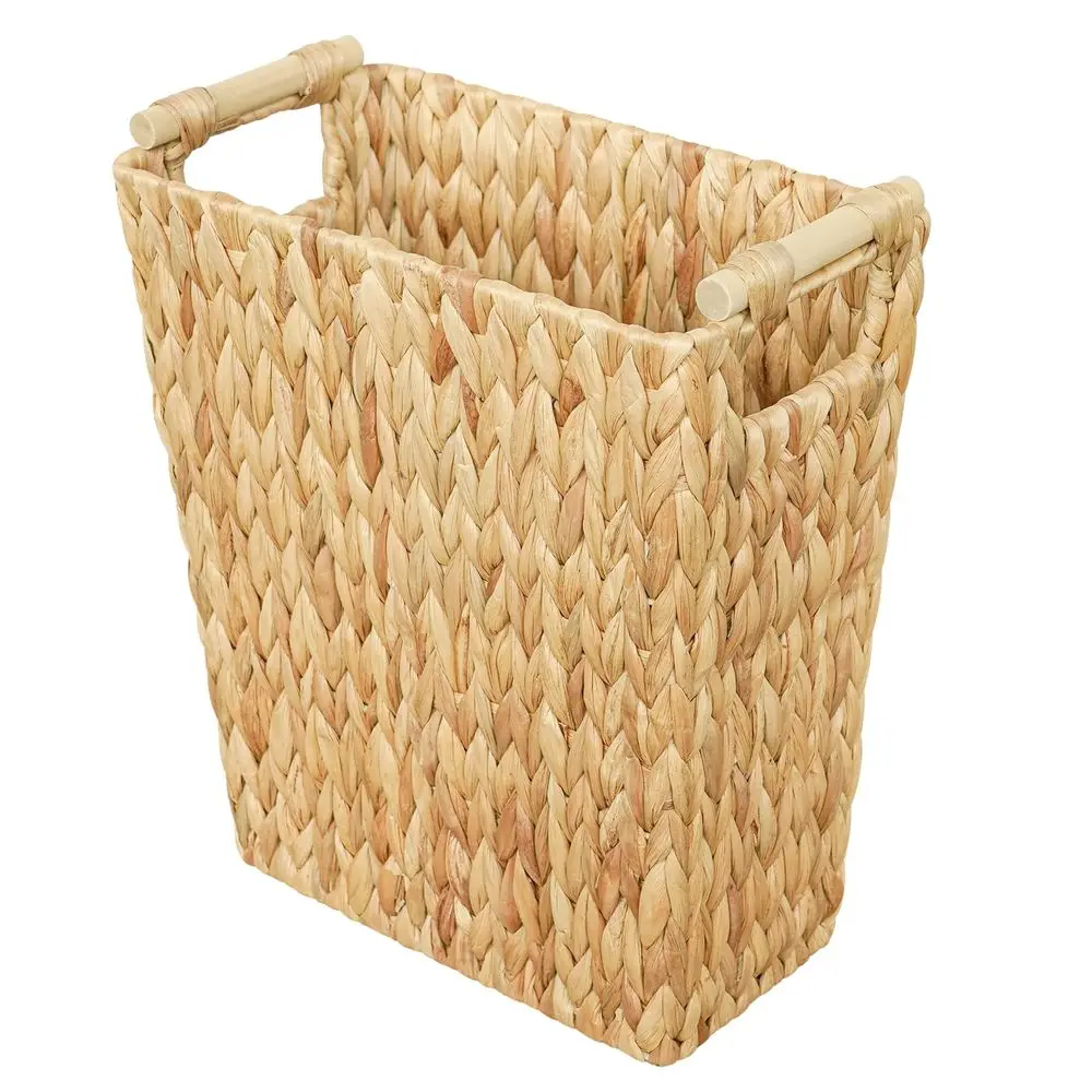 

Gallon Wicker Trash Can with Wooden Handle,Wicker Waste Basket for Bathroom,Bedroom,Large Narrow Water Hyacinth Trash Basket,Rat