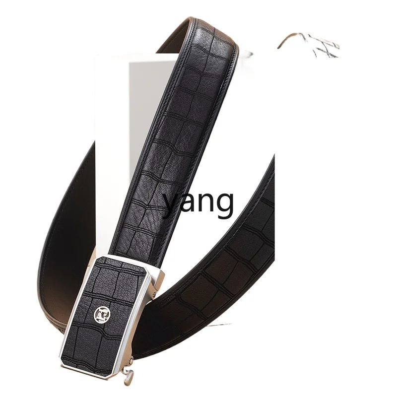 

CX deerskin belt men's genuine leather belt automatic buckle trendy young people high-end genuine