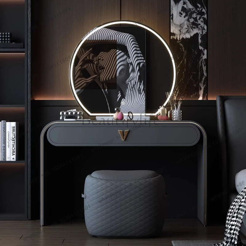 Modern multifunctional illuminated makeup dressing table solid wood design Makeup vanity tocador de maquillaje bedroom furniture