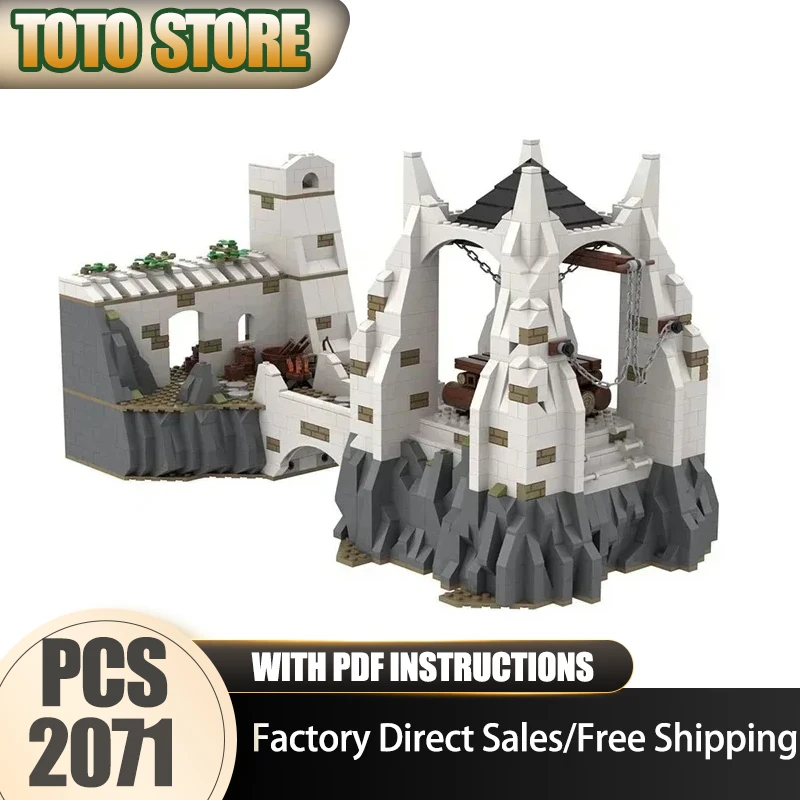 

Magical Rings Lighting Of The Beacons Model Moc Building Block Castle Bricks DIY Assembly Movie Scene Street View Toy Gift