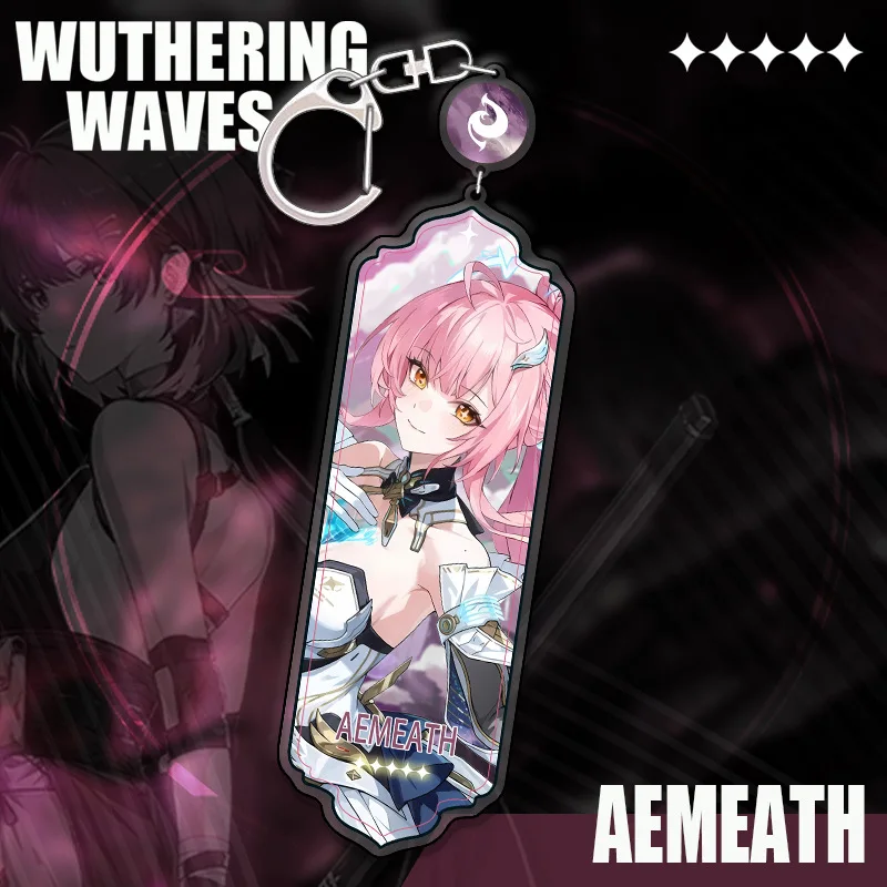 

New Wuthering Waves Hiyuki Denia Aemeath Keychain Cartoon Anime Strip Pendant Keyring Backpack Jewelry Cute Gift
