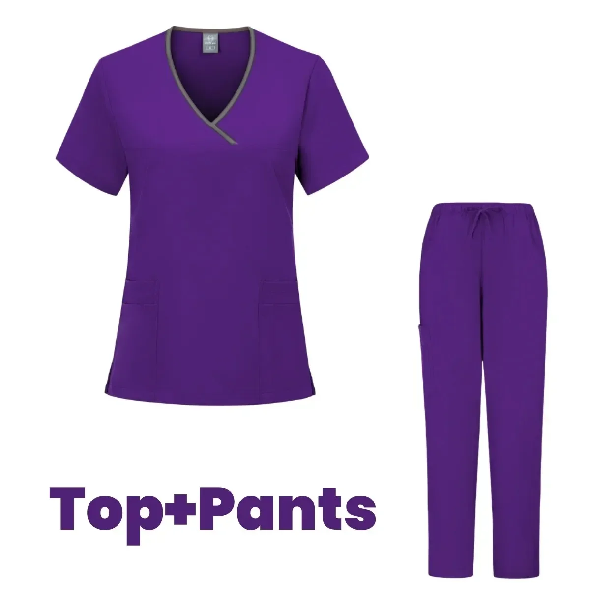 Top1 Hot Selling White Color Polyester Spandex Straight Jean Cut Pants Custom Medical Scrubs Uniforms Medical Uniforms Women