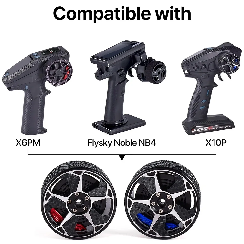 DUMBORC Upgrade RC Transmitter Metal Handwheel Remote Control Steering Wheel for DDF-350 X6PM Flysky NB4 Universal Accessories