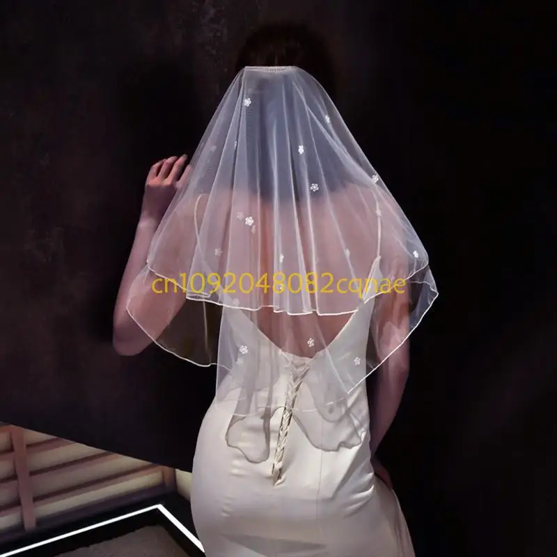 Double Layer Bridal Veil Hair Comb Short Wedding Veil Wedding Dress Accessory