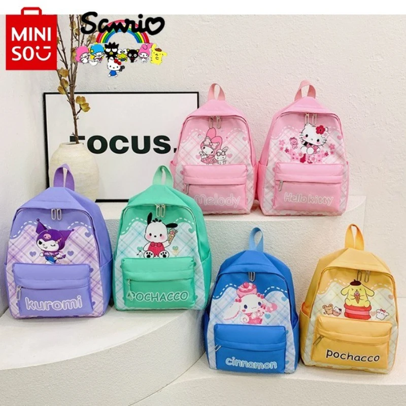 Miniso Sanrio 2025 New Children's Backpack Fashion High Quality Girls' Backpack Cartoon Large Capacity Travel Storage Backpack