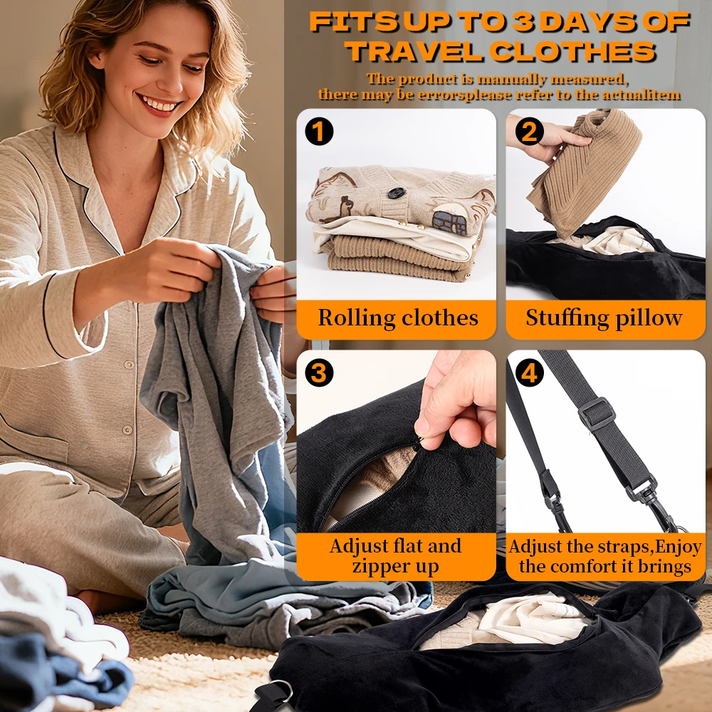 وسادة سفر مريحة قابلة للتعديل على شكل حرف U وسادة رقبة قابلة للغسل ومتعددة الوظائف وقابلة للتعبئة للطائرة