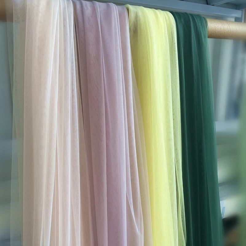 

5/10/15/20yard Encrypted Mesh Clothing Fabric Wedding Soft Yarn Celebration Scene Arrangement Wedding Dress Fabric Avocado Green