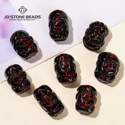 1 Pc Natural Blood Red Amber Pixiu Bead With Hole Wealth Amulet Spacer Bead For Jewelry Making Diy Necklace Bracelet Accessory