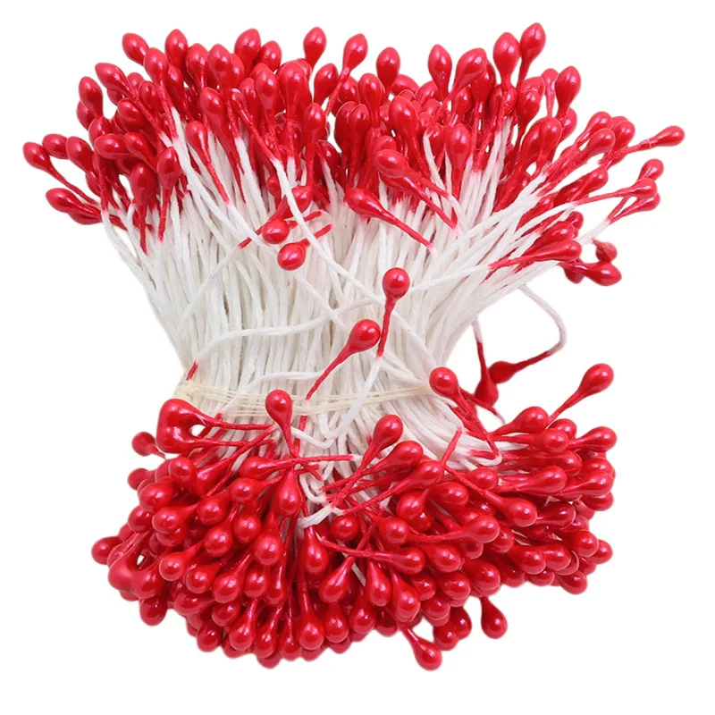3mm 290pcs/lot Artificial flower stamen pistil pearl flower stamen pistil DIY Wedding gift cake decoration For DIY Double Heads