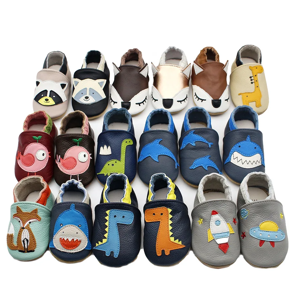 Cartoon Tiere Kuh Leder Babys chuhe Kleinkind Kleinkind Babys Mädchen Innen schuhe Neugeborene Stiefeletten erste Wanderer Baby Mokassins