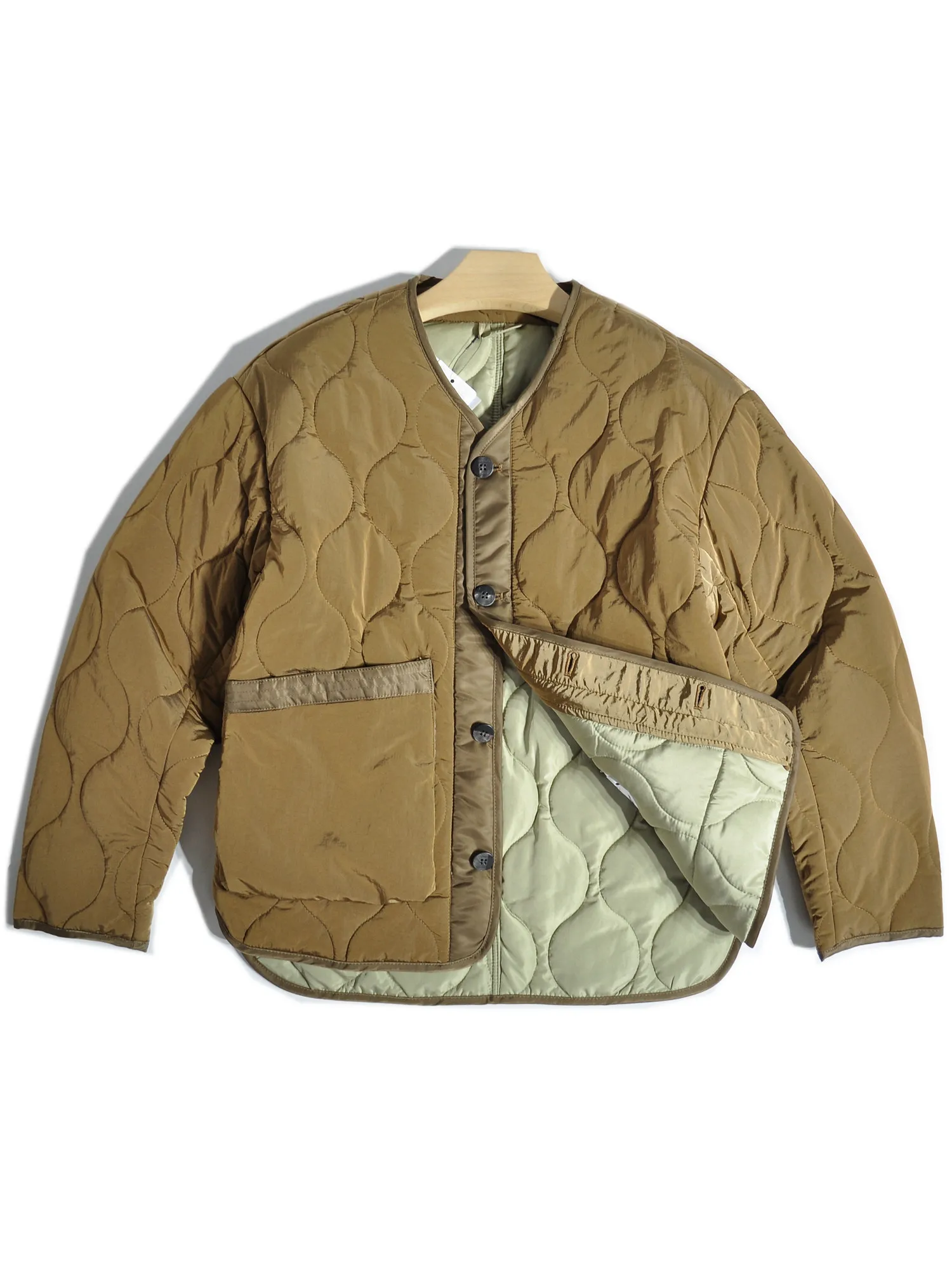 

Japanese Retro Outdoor Waterproof Workwear Quilted Warm Jacket Collarless Inner Liner Cotton Coat for Men