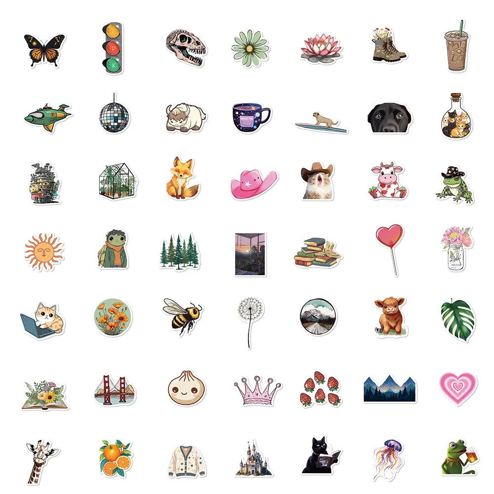 ملصقات جرافيتي مكونة من 50 قطعة من ملصقات الرسوم المتحركة الرائجة - ديكور مقاوم للماء يمكنك صنعه بنفسك للجيتار والكمبيوتر المحمول والأمتعة (متجر Anime Worlds)