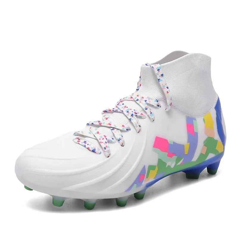 Versatile trendy football cleats shock absorb soft insole sweat-inner fabric stable ground studs men women daily soccer shoes