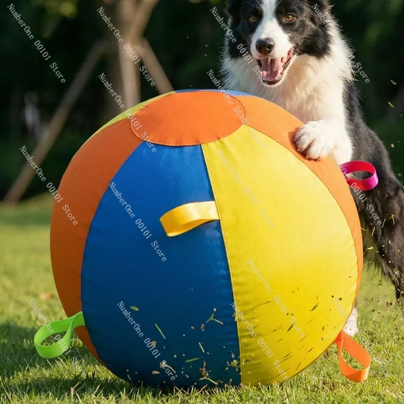 Interactive Dog Toy Ball for Large Breeds Border Collie Golden Retriever Durable Bite Resistant Chew Ball Pet Training Teething