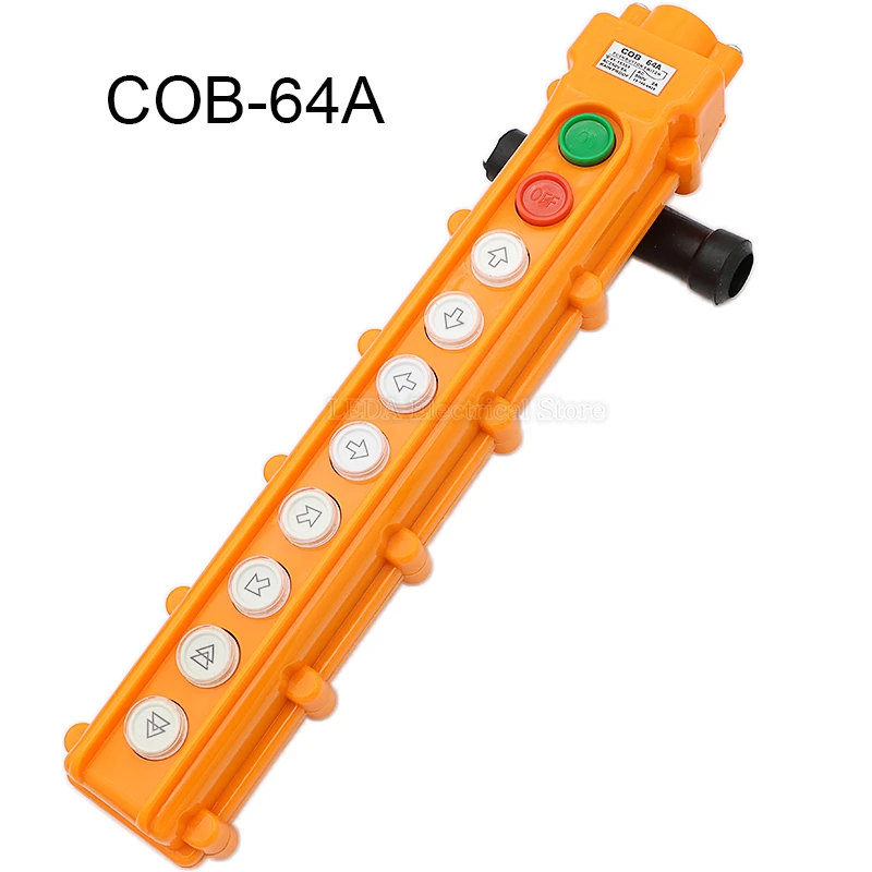 1Pcs COB-64A Rainproof Crane Control Push Button Switch for Hoist Pendant Controller 250V 5A Orange Red