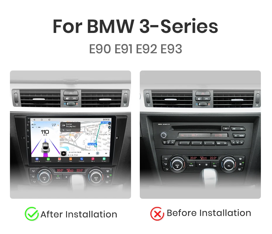 Junsun Qualcomm 8-Core 360 Kamera Wireless CarPlay Android Auto Autoradio für BMW 3er E90 E91 E92 E93 GPS – Detail 4