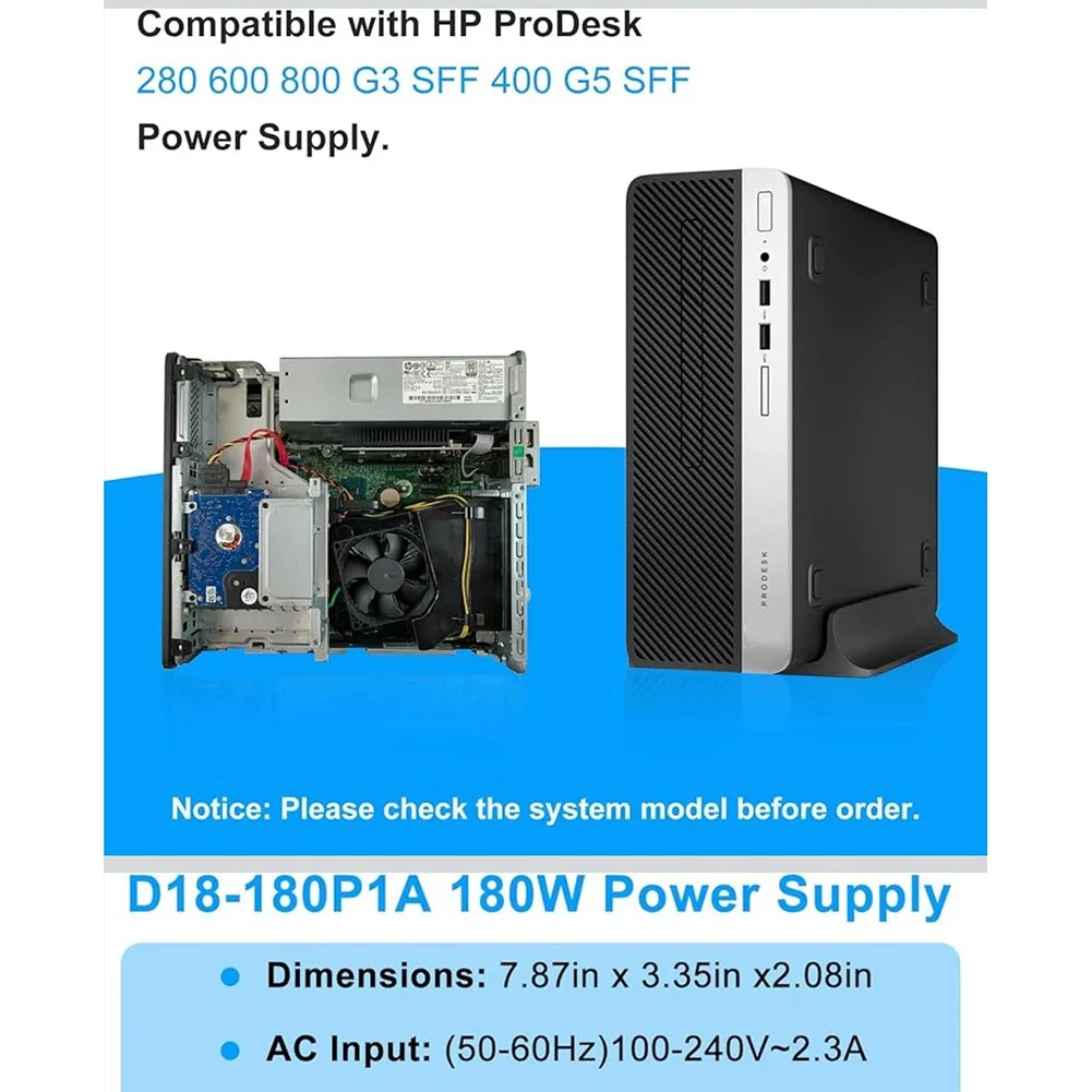 ل HP 280 G3 400 SFF استبدال محول الطاقة 180 واط مع 4 + 4 + 7 دبوس موصل متوافق مع PA-1181-3HB نموذج L08404-002