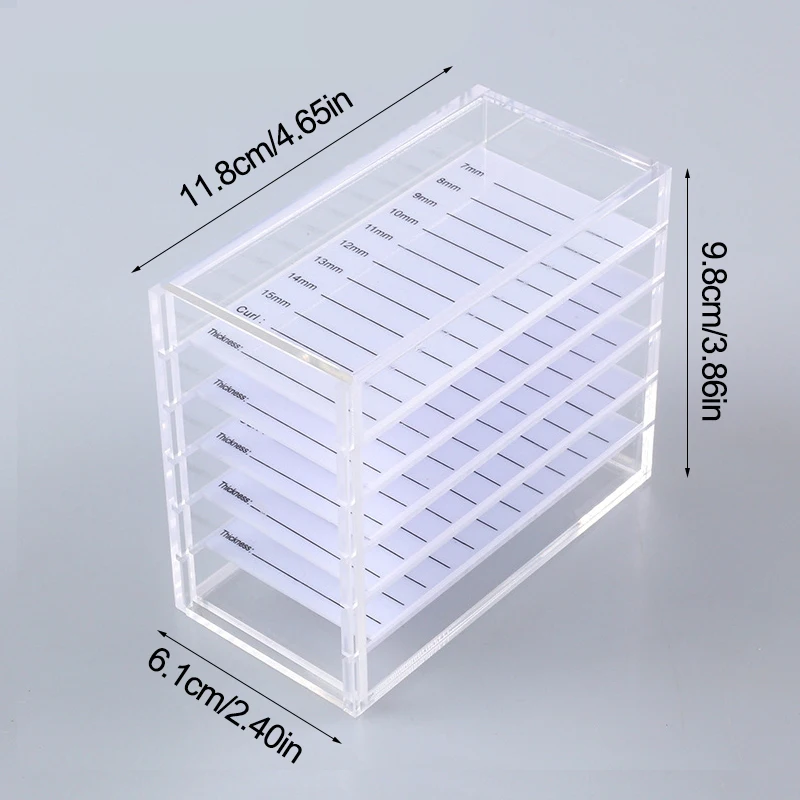 7-15mm False Eyelashes Storage Box 5 Layers Acrylic Pallet Lash Holder RED/BLUE/WHITE Lash Display Accessories Tools