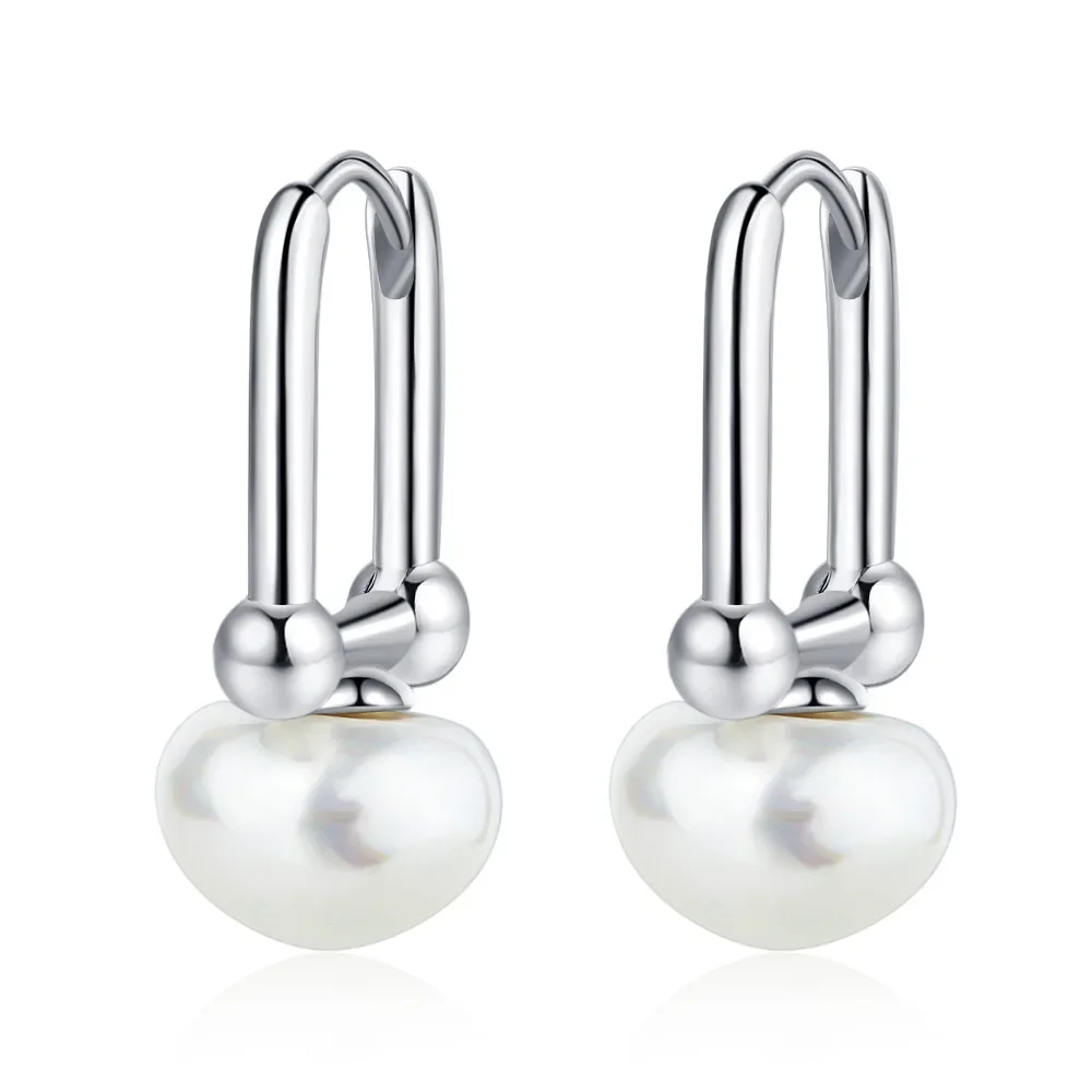 S925 Sterling Silver Cloud Pearl Earrings Exquisite Style Wavy Pattern Women's Earrings