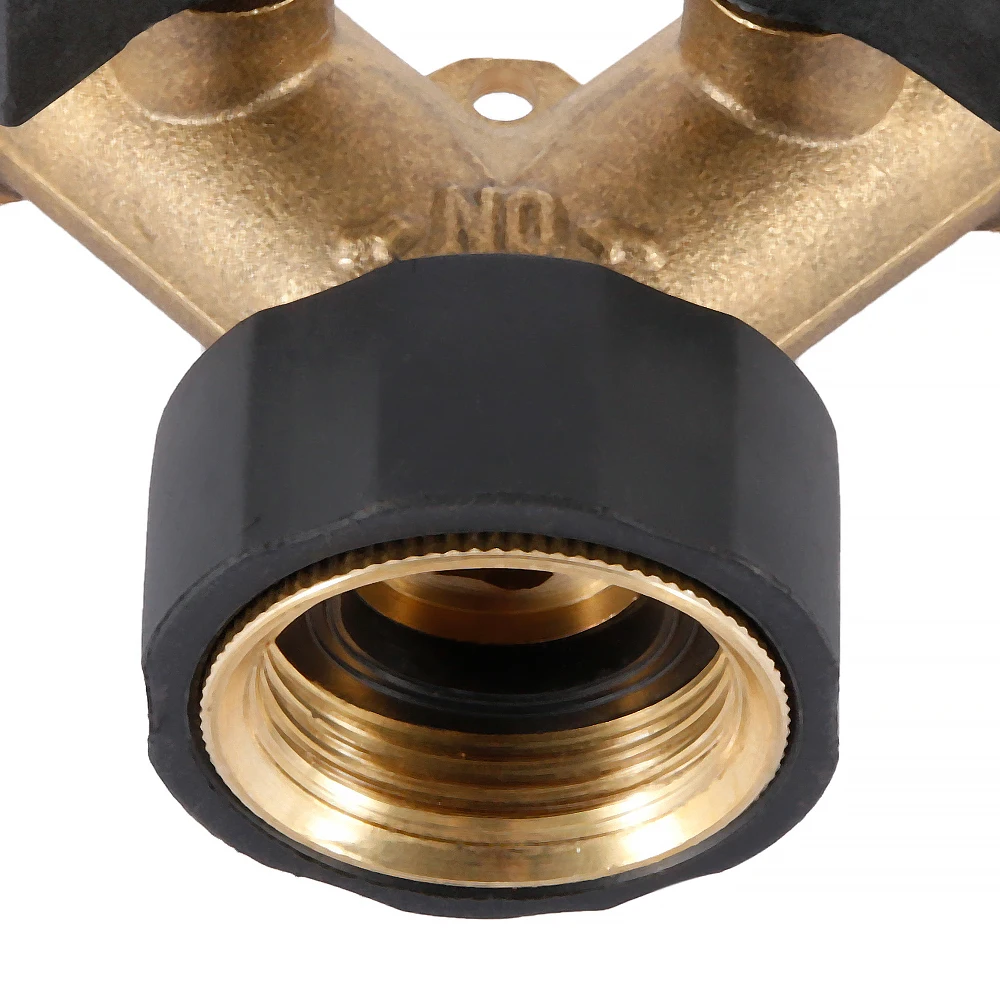 Garden Hose Splitter 2 Way Garden Water Distributor Solid Brass Y Valve Hose Connector Garden Water Hose Adapter 3/4 inch Thread