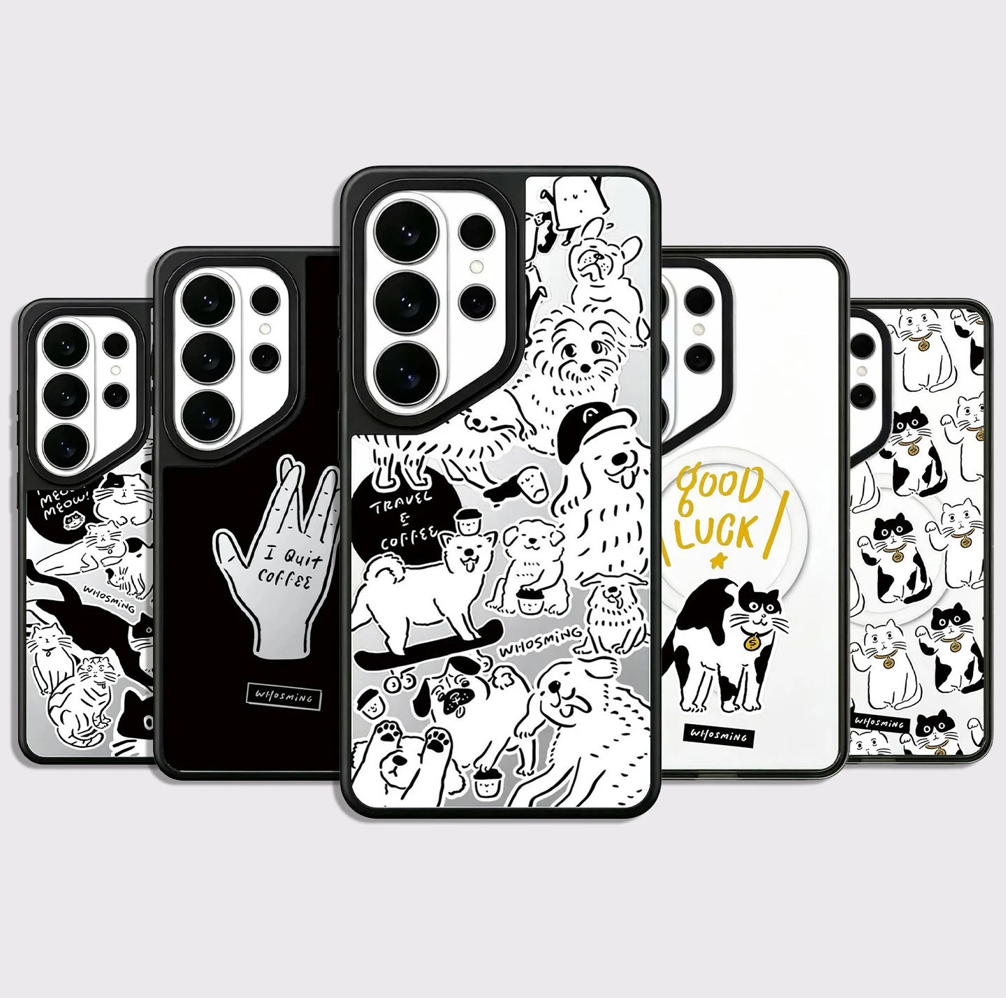 Coffee Good Luck Acrylic Black Border Case for Samsung Galaxy S26 S25 S24 S23 Ultra S26U S24+ S25+ S26 Plus Protective Case