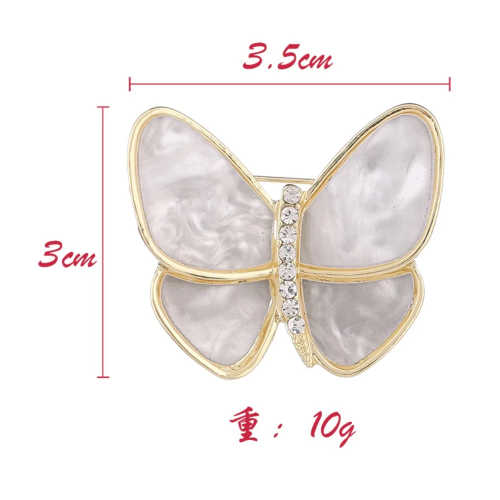 1 шт., очаровательная брошь-бабочка, жемчужное золото, аксессуары для одежды, брошь золотого цвета, романтическая белая/черная очаровательная брошь с жемчугом