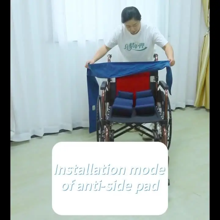 1pc Adjustable Wheelchair Backrest Pad with Seat Belts Anti Slip Cushion Bedridden Half Lying Waist Cushion Wheelchair Backrest