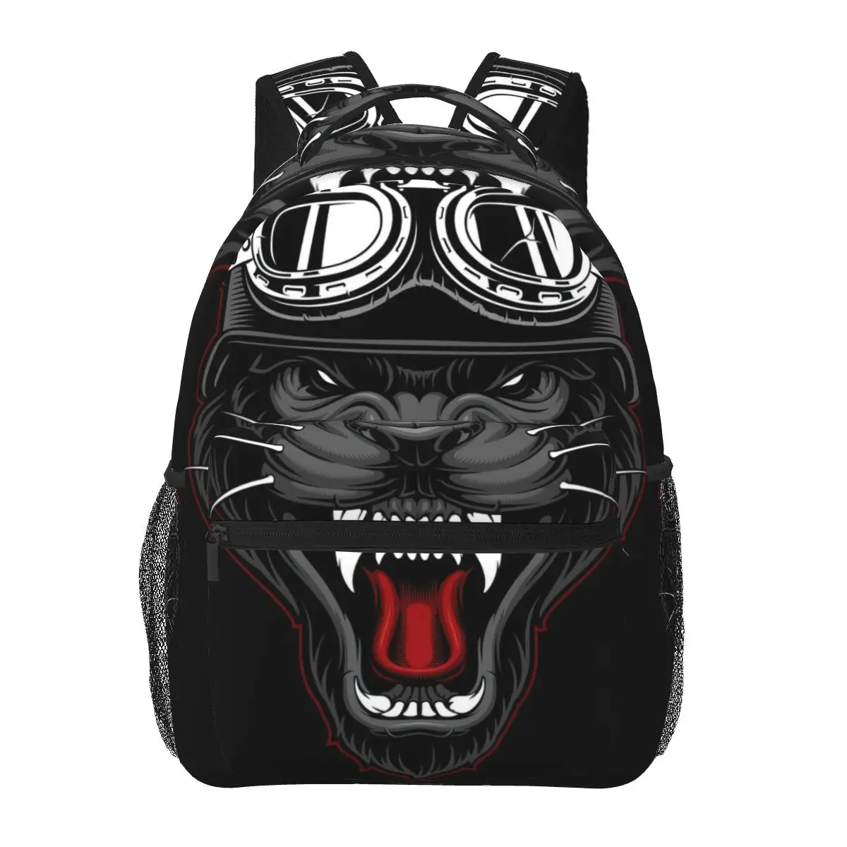 Panther Biker Mascot Backpack for Girls Boys Travel RucksackBackpacks for Teenage school bag