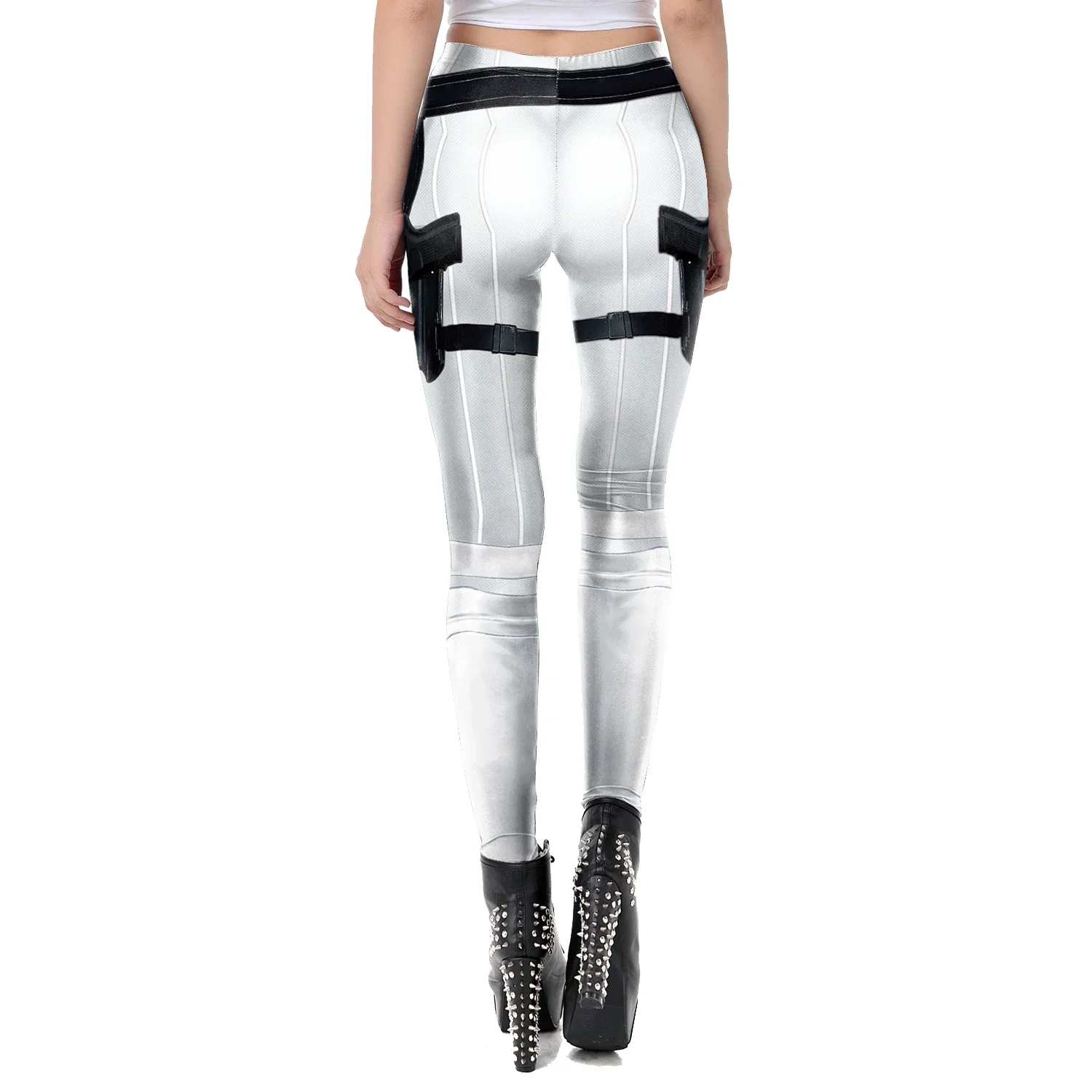 Fashion Women Leggings 3D Digital Printed Pants Punk Armor Cosplay Clothes Skinny High Waist Casual Leggins