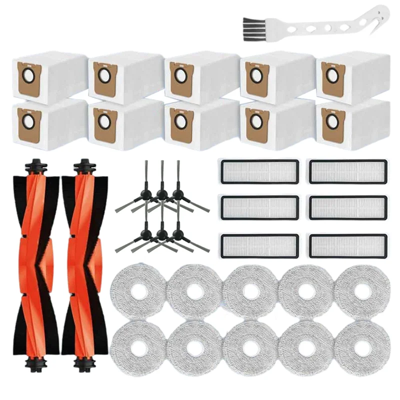 

B83B-For Xiaomi Robot Vacuum X20 Pro / X20 Max / D102GL / D109GL Spare Parts Main Side Brush Hepa Filter Mop Pad Dust Bag