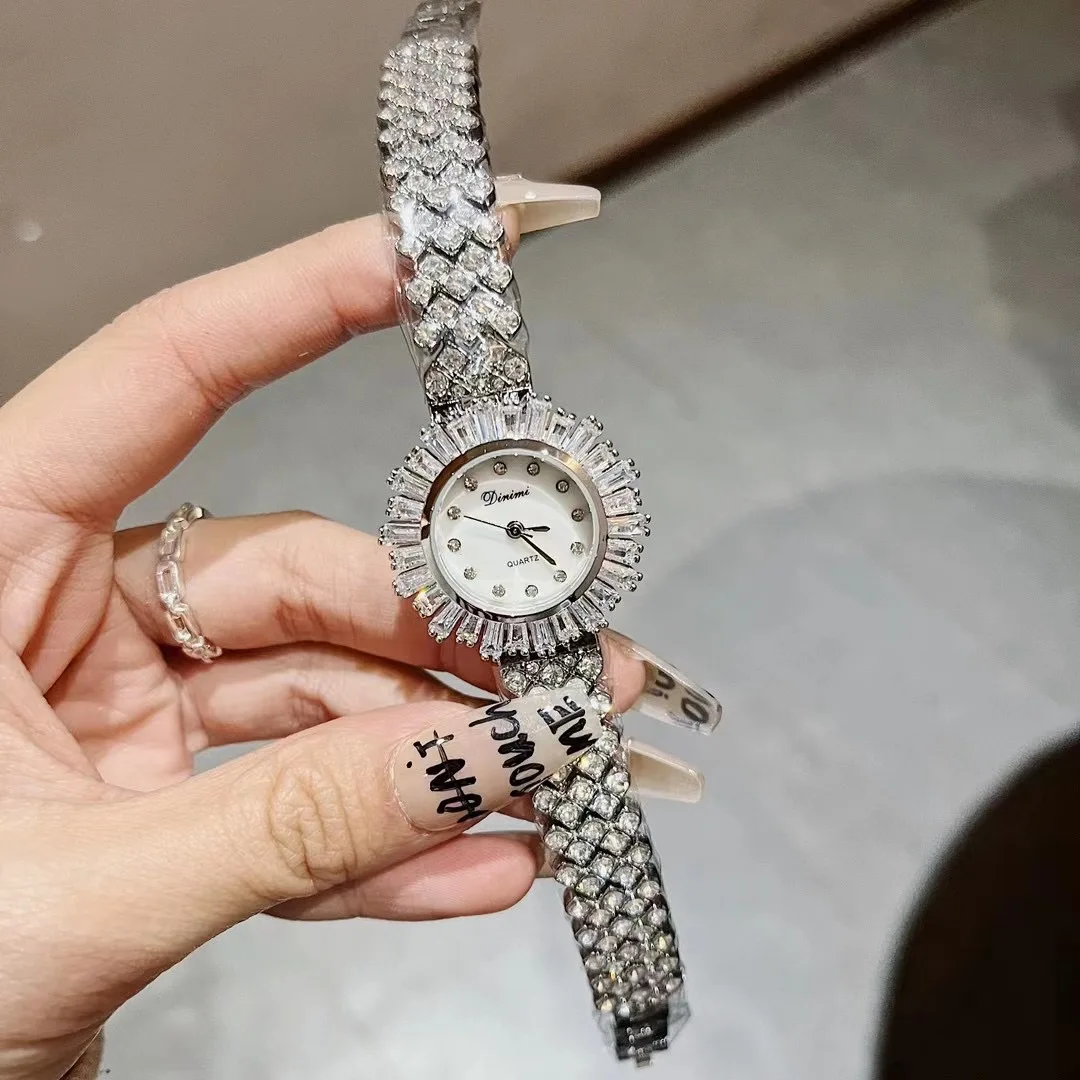 

Fashion Luxury Full Zircons Bracelets Jewelry Watches for Women Sparkly Crystals Summer Fashion Dress Wristwatch Quartz Relogios