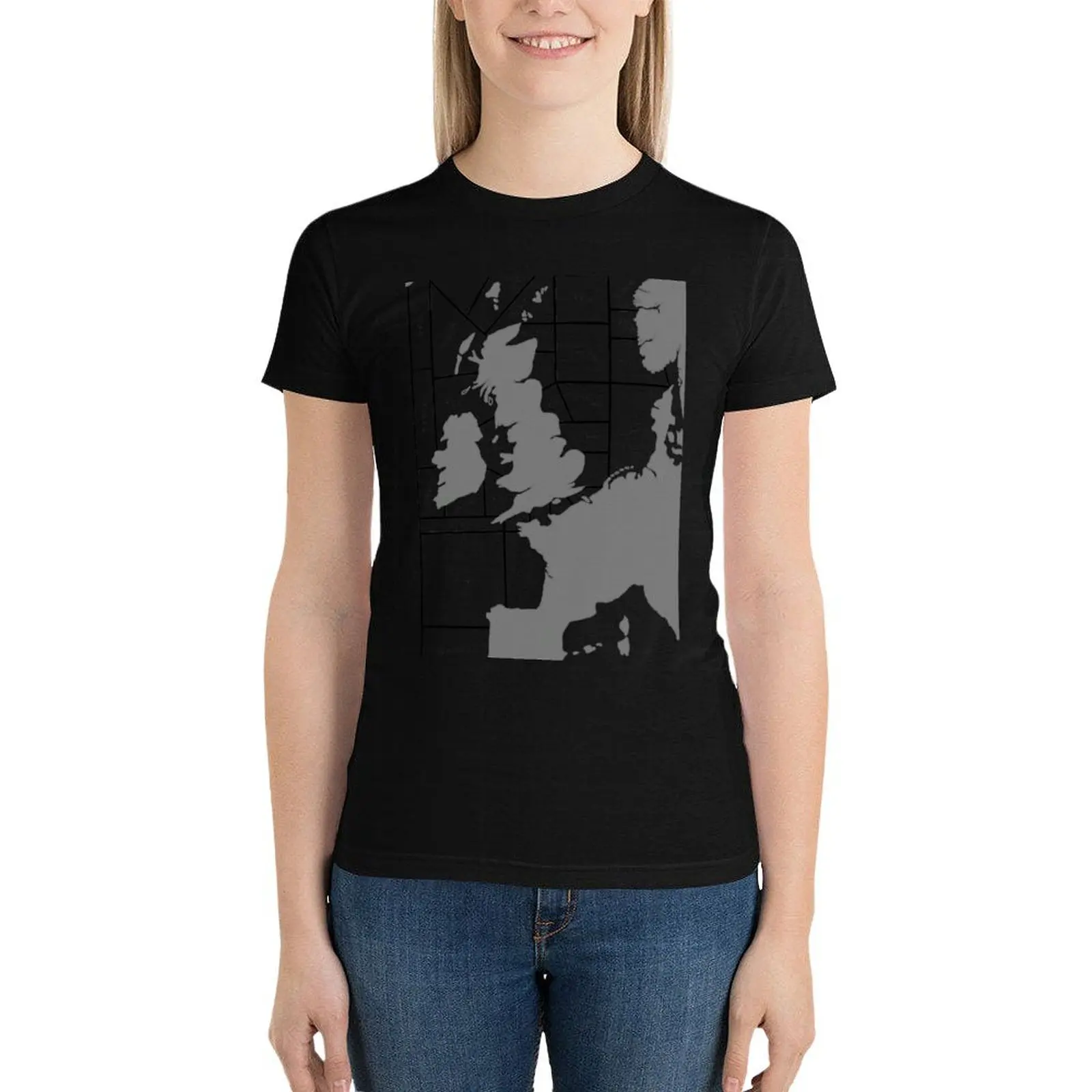 

Shipping Forecast UK Map - Labelled T-Shirt summer clothes Blouse tops rock and roll t shirts for Women