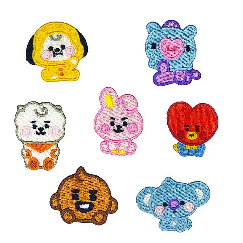 

@BT21 koya shooky mang two-dimensional embroidered cloth patch badge special for clothes shoes and hats convenient embroidery