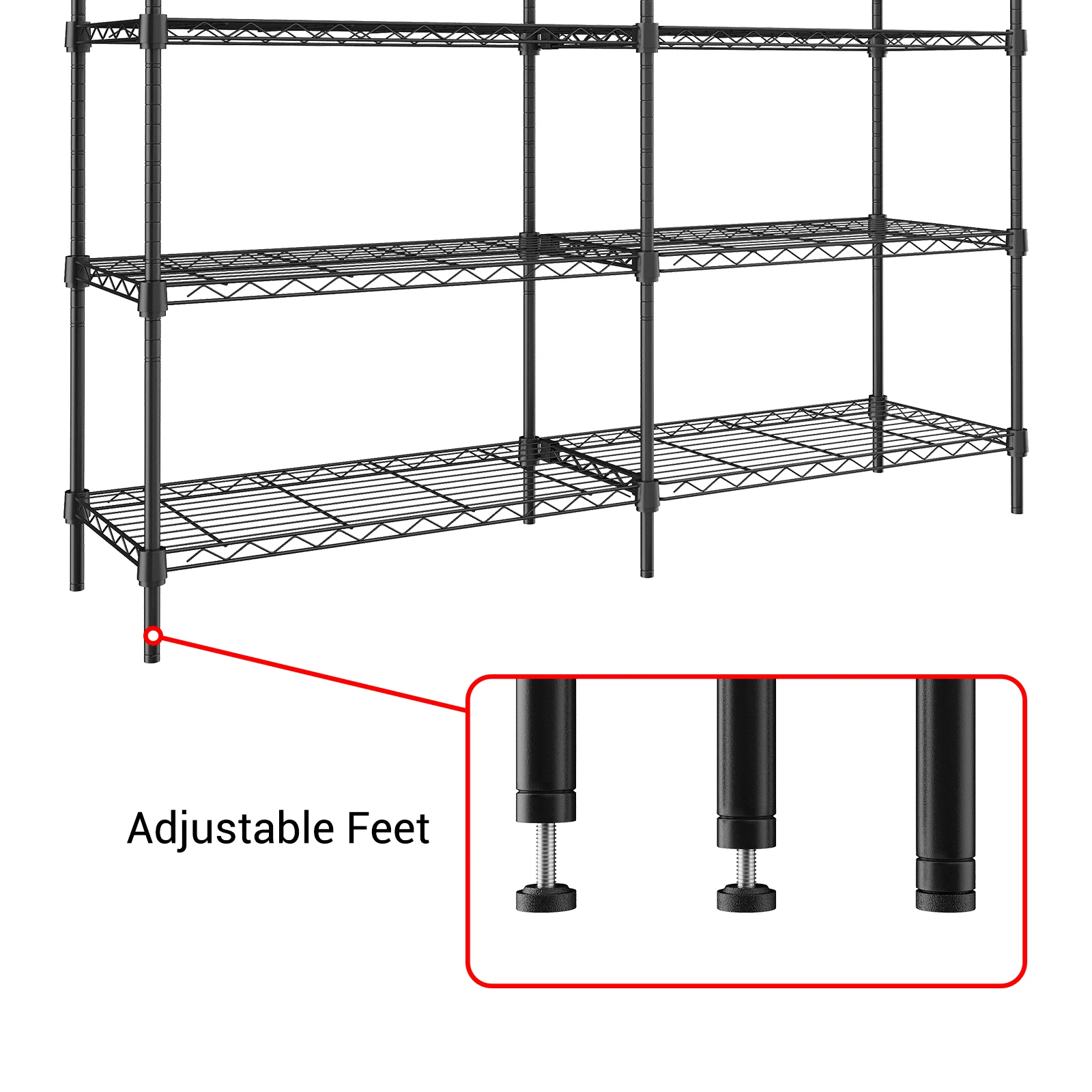 

5 Tier Wire Shelving Garage Shelving Heavy Duty Adjustable Garage Shelves, Storage Rack for Storage Warehouse Pantry Closet,