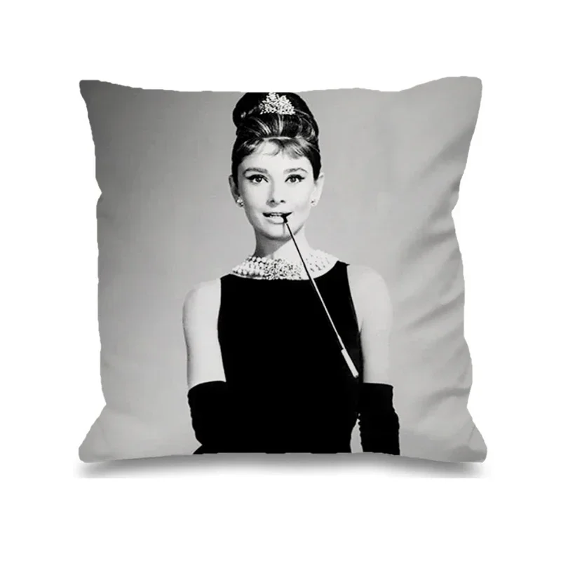 Audrey Hepburn Cushions Chair Cushion Home and Decoration Double Bed Linen Pillowcase Decor 40x40 Pillow Covers Decorative Cover