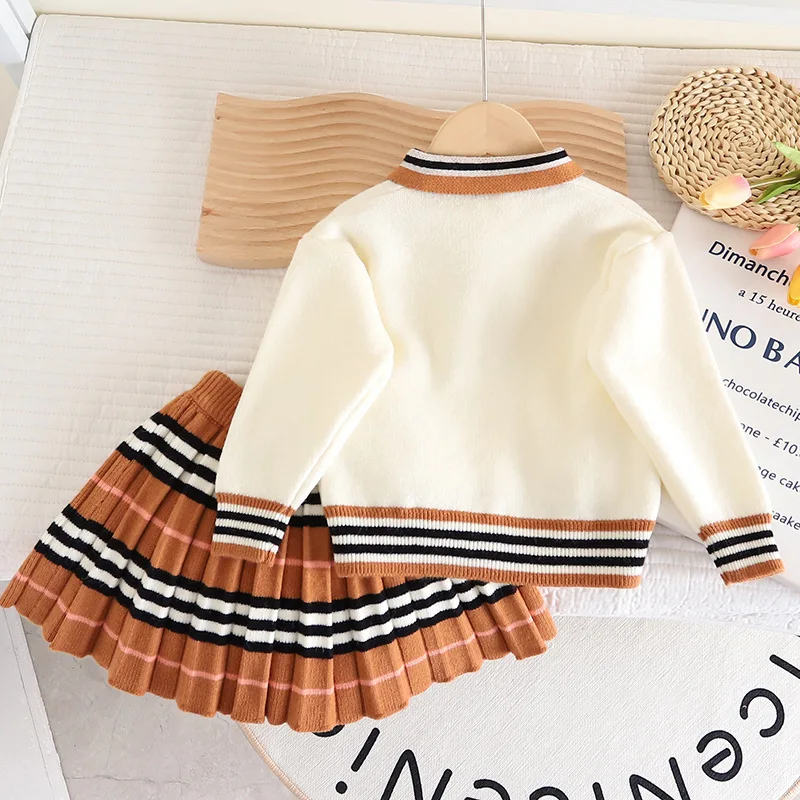Girls Clothes Adorable Fall Winter Sweater 2PCS SETS kids' sets and outfits Baby Girl Clothes Knit Shirt + Skirt Set