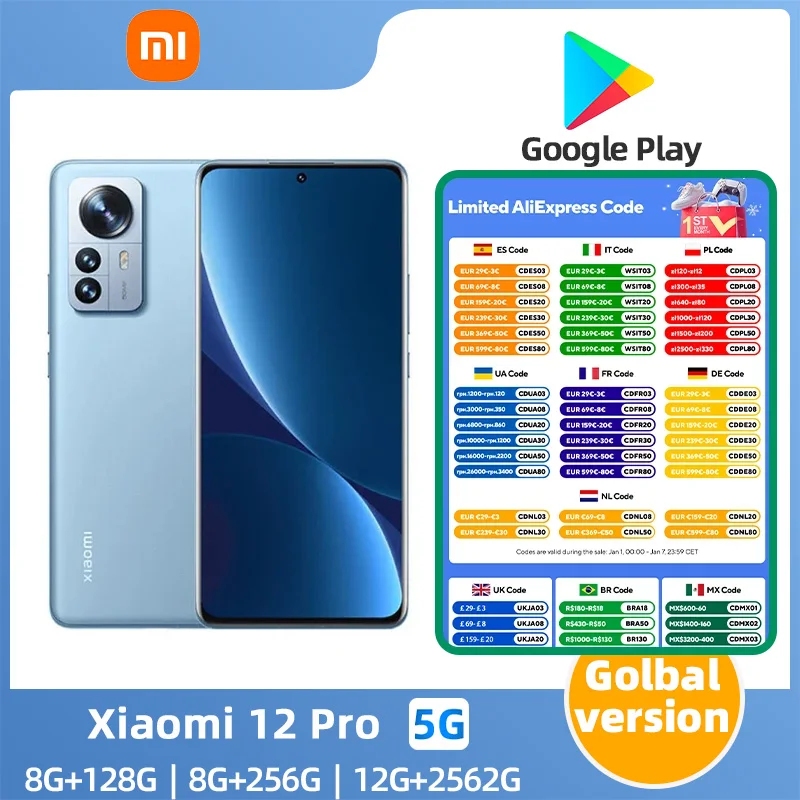 Xiaomi 12 Pro Global version Mi 12Pro Snapdragon 8 Gen 1 Android phone 120W Fast Charger 50MP Triple Cameras used phone