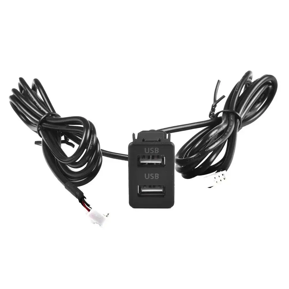 Car Dash Dual-port USB Modification Cable 120cm Car Dash Flush Mount Two USB Port Panel Auto Boat GPS 4IN 6PIN Cable Adapter