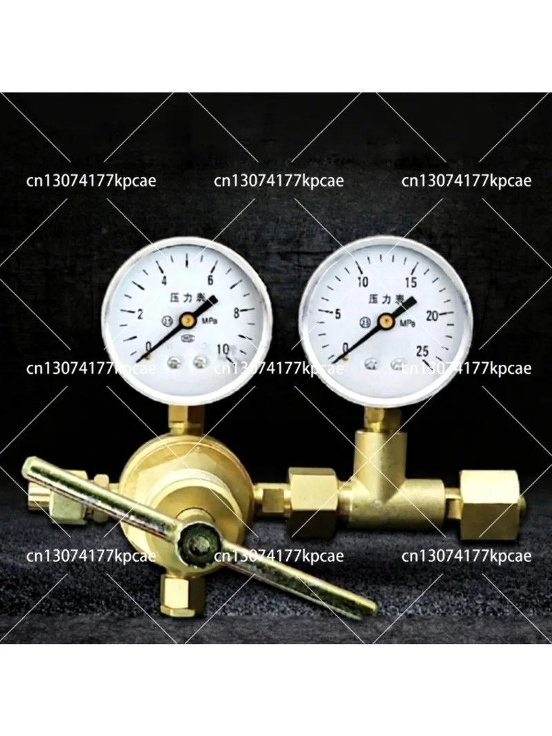 Copper Nitrogen Oxygen Hydrogen Helium Gas Pressure Reducing Valve with Air Conditioning Gauge