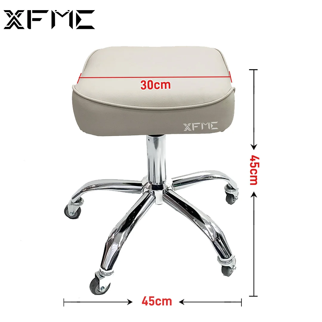 Custom White Leather Low Stools Chair Ergonomic Nail Beauty Salon Stool Beige Lash Technician Pedicure Stool Chair for Nail Tech