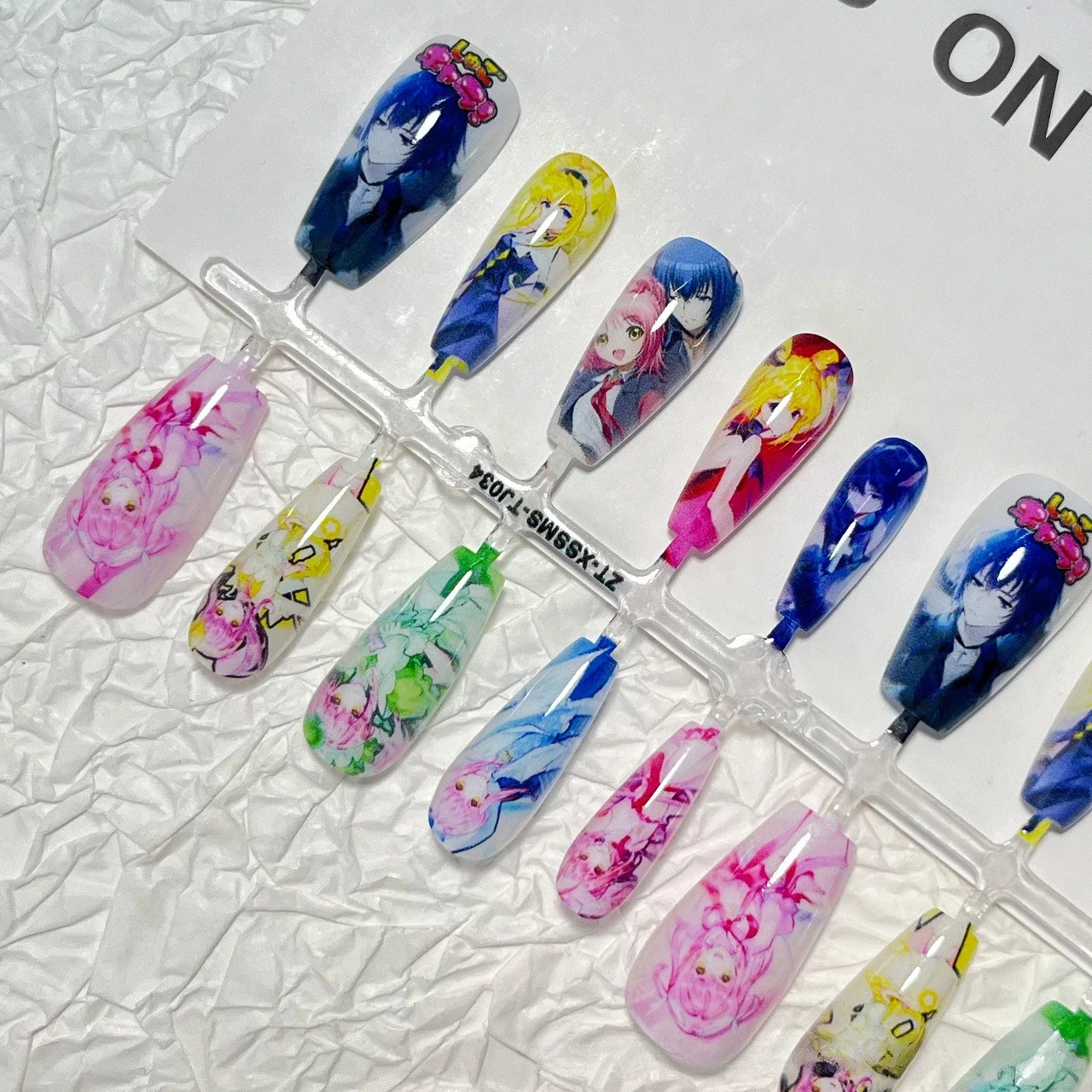 

Hinamori Amu Tsukiyomi Ikuto Daiya SUU Ran Cute Couple Kawaii Magic Girl Anime Fake Nails Colorful Merchant Nail Accessories